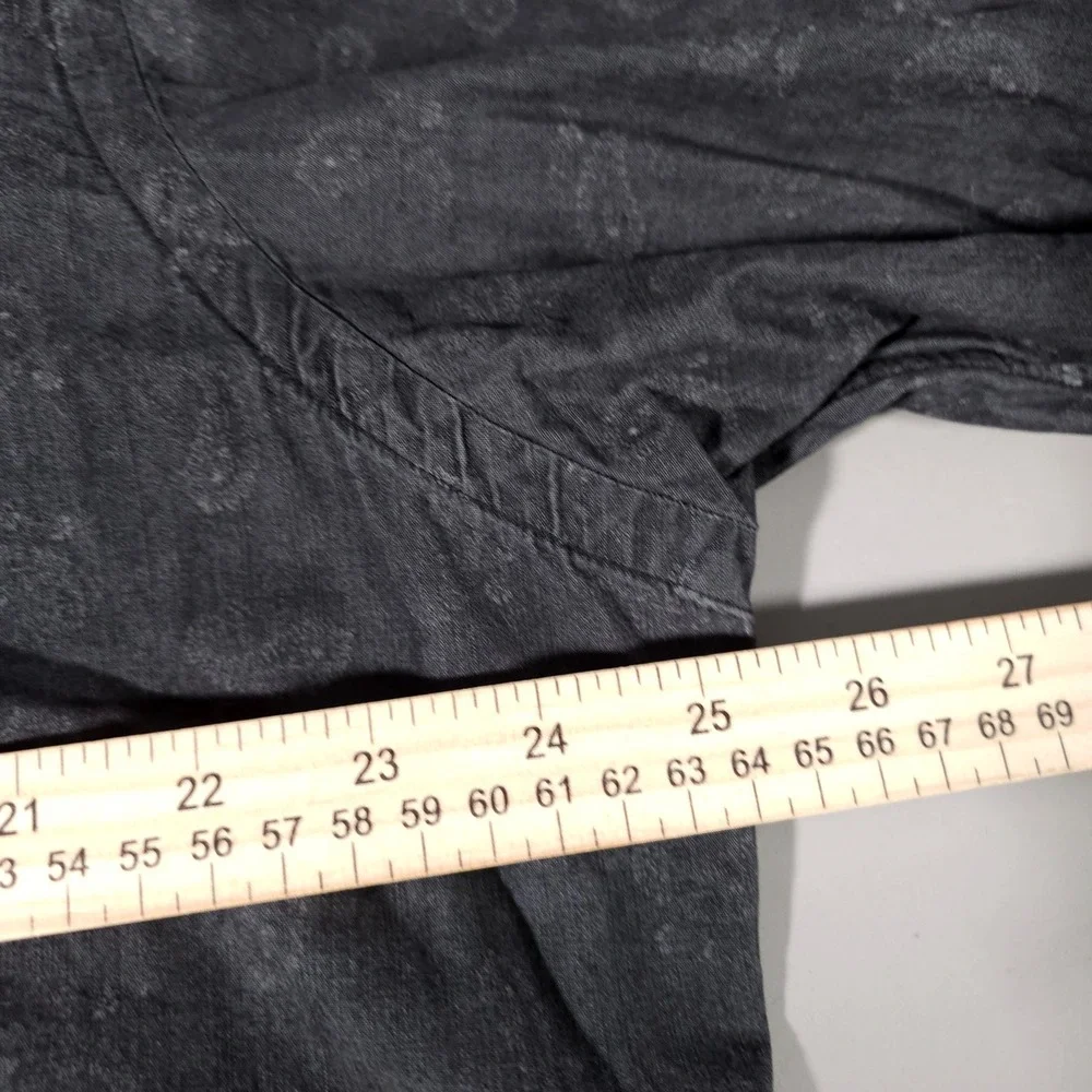 Ralph Lauren Button Down Shirt Mens XXL Grey Slim Fit Paisley Cotton Long Sleeve